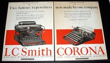 1926 OLD MAGAZINE PRINT AD, SMITH CORONA TYPEWRITERS, NOW MADE BY ONE COMPANY