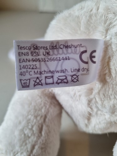 Tesco Bunny Rabbit Soft Toy Cuddle & Love Comforter Cream White Approx 9” Seated - Picture 6 of 10