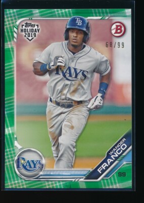 WANDER FRANCO 2019 Topps Bowman Holiday Green Festive #/99 Hobby Exclusive RC