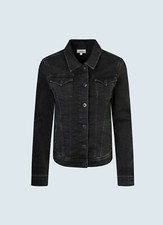 Pepe Women's Thrift Black Denim Jacket Size L New With Tags