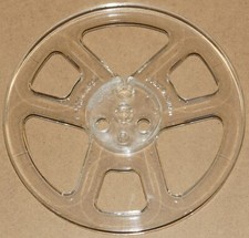 VINTAGE EMPTY CLEAR PLASTIC TAKE UP REEL 7"x 1/4"