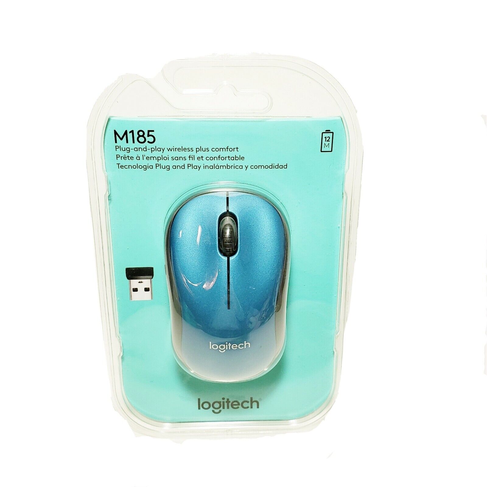 jeugd privacy Ambassade Logitech Wireless Computer Mouse M185 Blue & Black New Sealed 97855122612 |  eBay