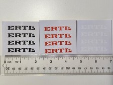 Ertl Logo Stickers 4 Of Each Color, Red, Black, And White On Clear Backgrounds