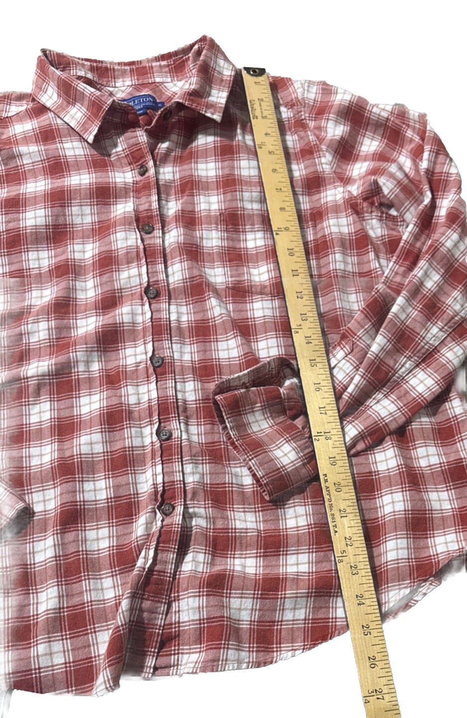 PENDLETON Rust Red Plaid Button Up 100% Cotton Sh… - image 4