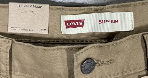 Levis 511 Khakis Slim Hip To Ankle Stretch Size 18 Husky 36x29 NWT - Picture 7 of 13
