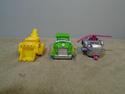 SET OF 3 MINIATURE PAW PATROL VEHICLE FIGURE CAKE TOPPERS 2015 SPIN MASTER