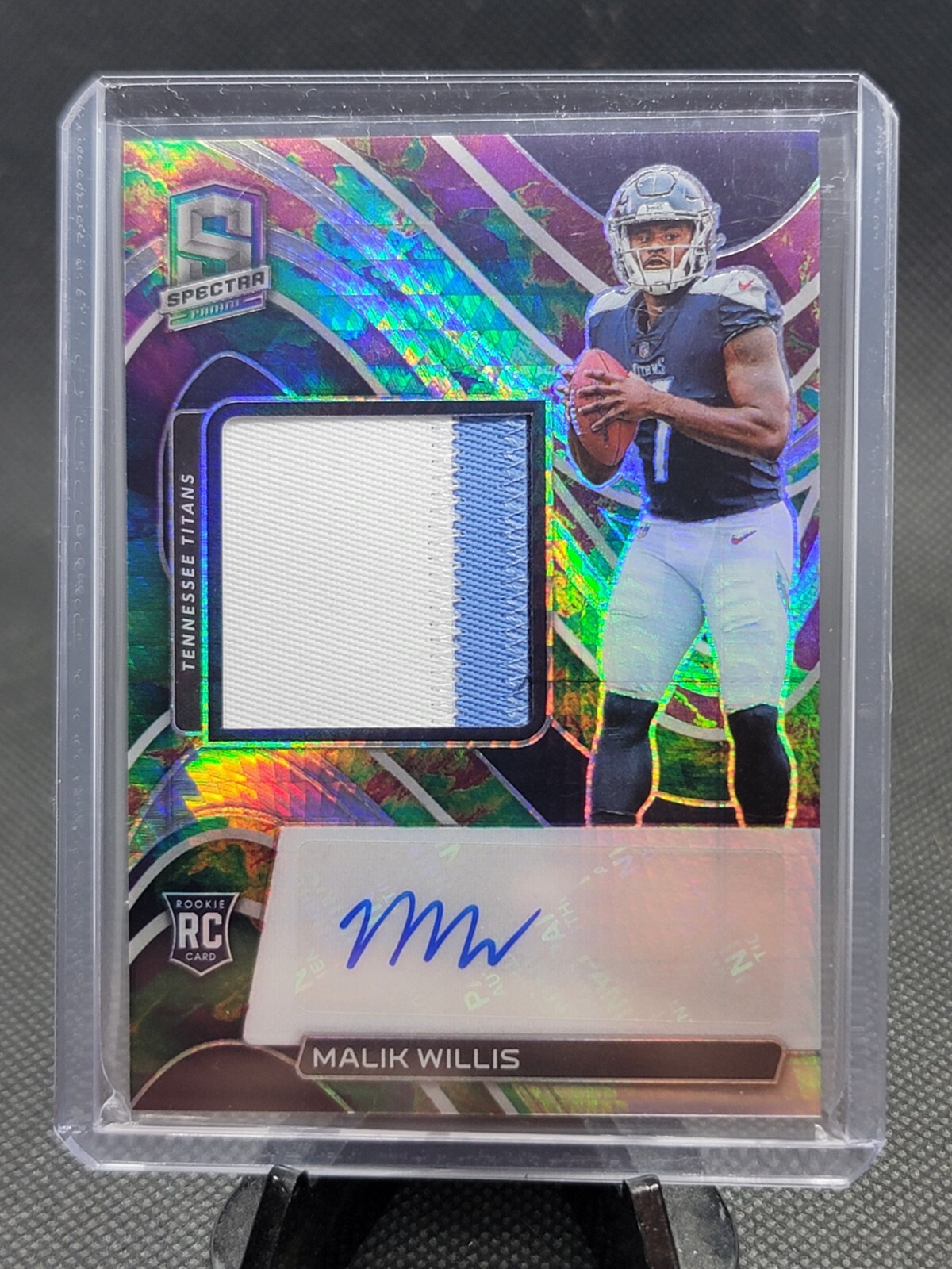 2022 Panini Spectra Malik Willis Rookie Patch Auto Celestial RPA #/99 Titans RC