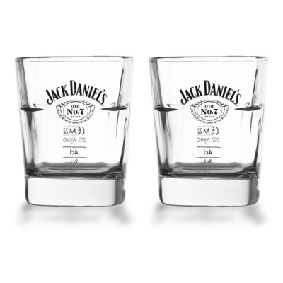 2 Stück Original Jack Daniel's Nr. 7 Tumbler Longdrink Gläser Set transparent