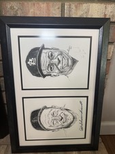 Bob Gibson And Red Schoendienst Signed Sketch Dual 8x10 Framed. No COA