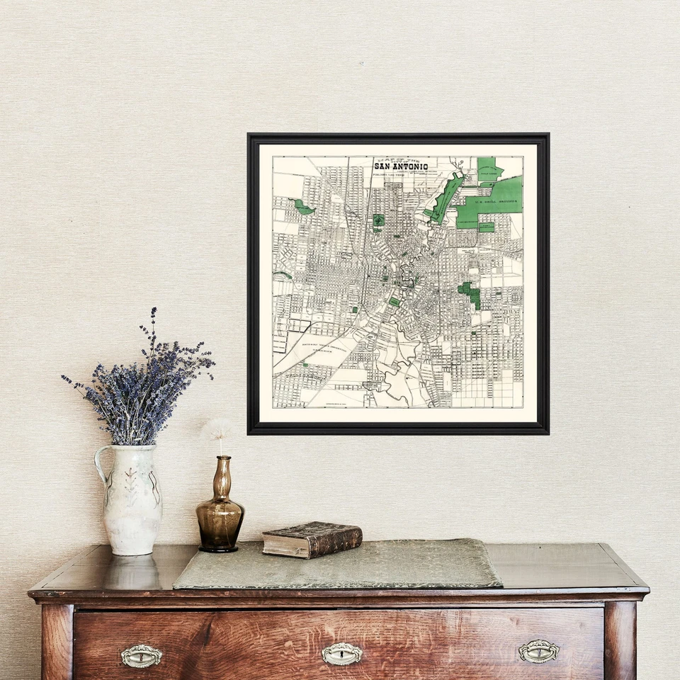 Old Map of San Antonio, TX 1909 - Vintage San Antonio Texas - Image 4 of 4