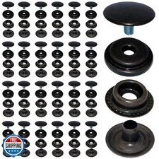100pcs 15MM Plated Steel Snaps Marine Boat Canvas Gunmetal Black