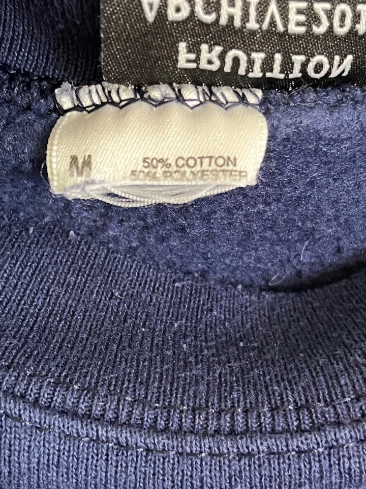 Felpa media vintage Apple Computers logo arcobaleno girocollo blu navy - Immagine 4 di 4