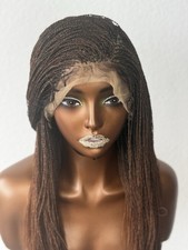 Straight Braided Lace Front Wig Dark Brown Free-Part Women Fashion Synthetic