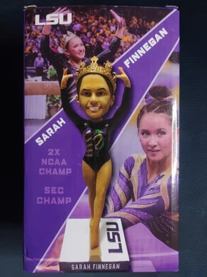 SARAH FINNEGAN LSU TIGERS SEC NATIONAL CHAMP GYMNASTICS 7.25" BOBBLEHEAD - NIB - Image 1 of 4