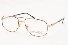 NEW CLEARVISION BOB AMBER GOLD TORT AUTHENTIC DESIGNER EYEGLASSES 56-18
