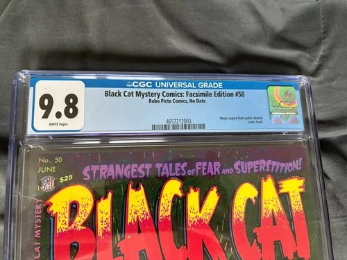 Lot Of 3 CGC graded Robo Picto Comics. Ghostly Weird, Punch, And Black Cat