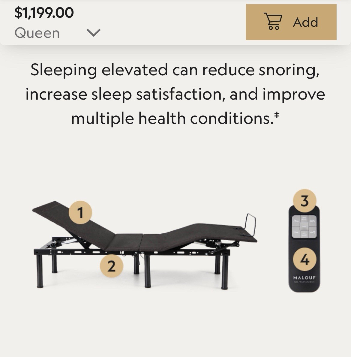 Classic Brands Adjustable Comfort Massage Bed - Full