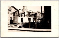 Antique RPPC Postcard Circa 1920s Ruined House Street Unposted
