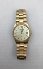 Vtg Seiko SQ Watch Men 35mm Gold Tone 5Y22-8020 new battery runs great