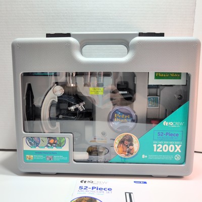 IQCREW Early Explorer 52 Piece Microscope Set Homeschooling Lab *Complete*