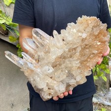 16.3lb Large Natural White Clear Quartz Crystal Cluster Raw Healing Specimen