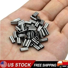 Copper Double Barrel Fishing Crimp Sleeves Tackle Line Tube Connector 0.8-2.6mm