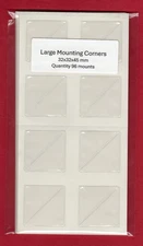 96 Large 32x32x45 mm Transparent Self-Adhesive Corner Mount 6 Sheets of 16