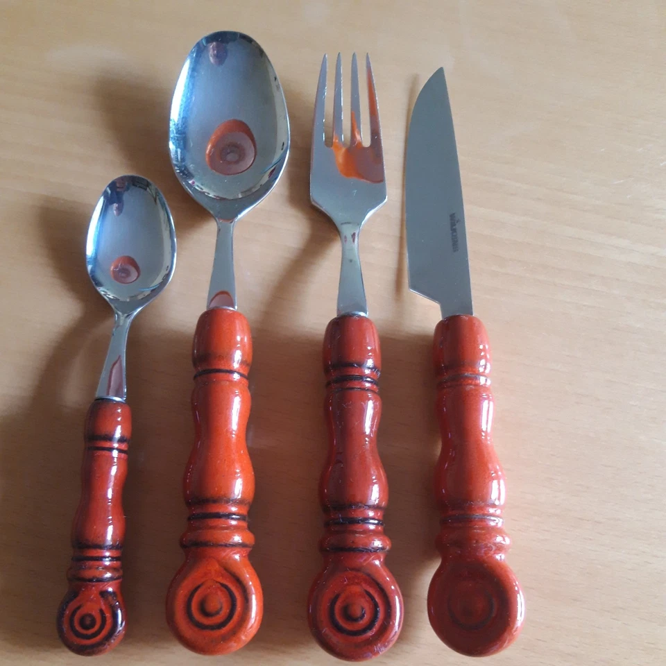 Wilkens "Tirol" 24tlg. + weitere Teile, unbenutzt, 70er pur, Retro,Keramikgriffe - Bild 2 von 4