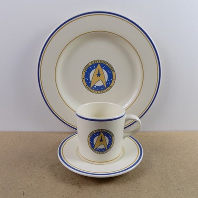 1993 Pfaltzgraff Star Trek Dinner Plate Cup & Saucer USS Enterprise NCC-1701-A