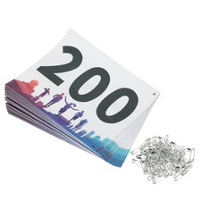 Running Bib Number 7x6 Inch, 1-200 Waterproof Competitor Number, Multicolor