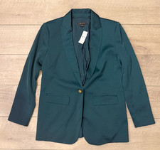 NWT ANN TAYLOR GREEN LONGLINE BLAZER JACKET SZ 4