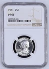 1951 Silver Proof Washington Quarter 25c Coin NGC Certified PF65 Philadelphia