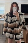 Sand Copenhagen Faux Fur Jacket Black White & Copper Glamorous Rocker Stunner!! — photo 7