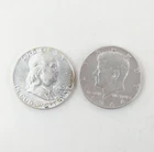 1963 Franklin + 1964 Kennedy Silver Half Dollars Lot 90% Silver 50c US Coins