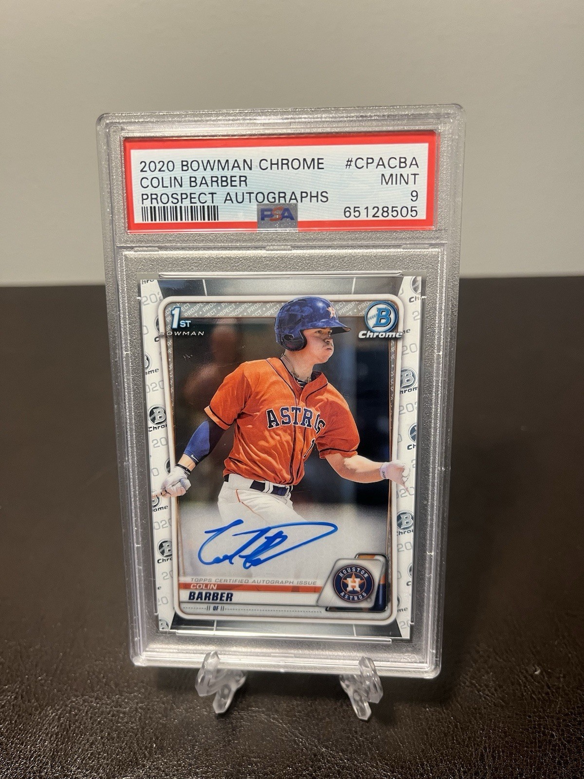 2020 Bowman Chrome Colin Barber Prospect Autographs PSA 9 1st Bowman Astros