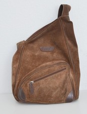 ZIPPO Vintage Leder Wildleder Schultertasche Braun Umhängetasche ca. 1980-90