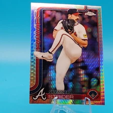 Spencer Strider 2025 Topps Chrome  Prism Refractor Atlanta Braves #46