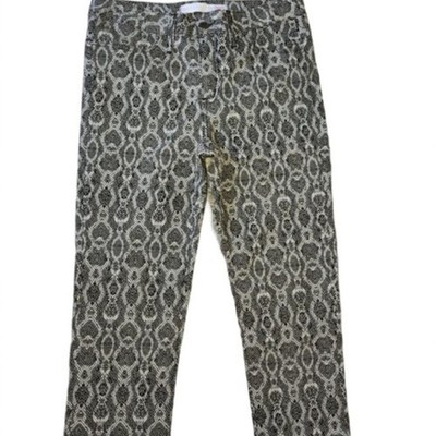 Margaret M Jeans Snake Print Black And White sz 8 Polyester blend Skinny Fit