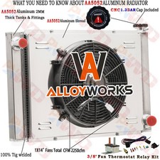Universal 28x19 Aluminum 2 Row Radiatorshroud Fan For Chevy Gm Sbc Bbc