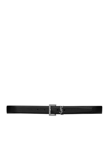 SAINT LAURENT $590 Black Cassandre Men's Leather Belt New & Authentic