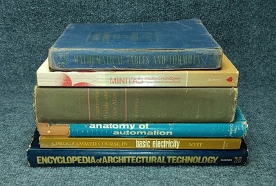 Vintage Technical Book Lot 6 Math Tables MINITAB Automation Basic Electricity