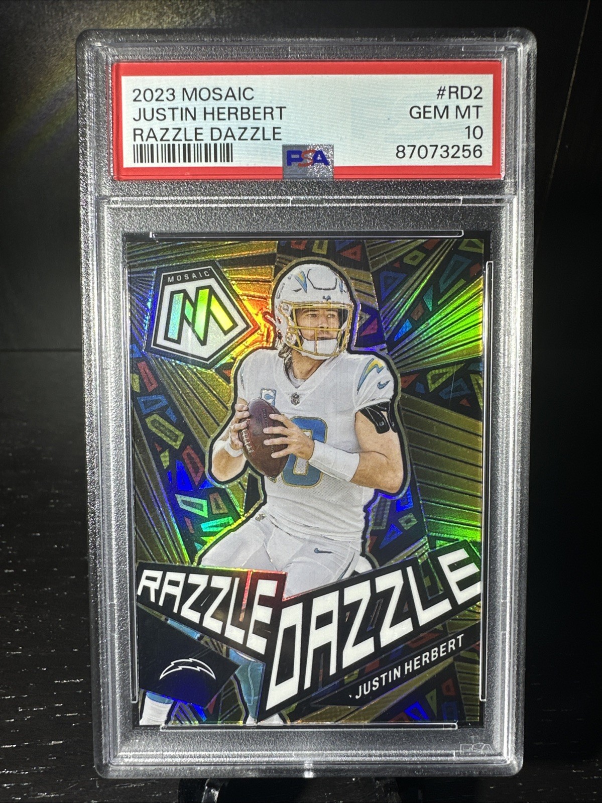 2023 Panini Mosaic - Razzle Dazzle Justin Herbert #RD-2 PSA 10