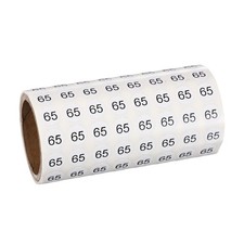 0.4" Small Round Number Stickers Roll, 1000 Pcs Circle Labels, Black Number 65