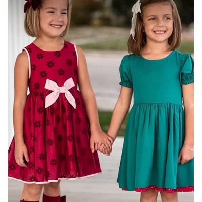 NEW Finding Foxtale Girls Enchanting Dress Size 6 Red Pink Bow Twirl Holiday