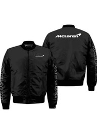 McLaren F1 Racing Jacket - Black Bomber Style in Soft shell