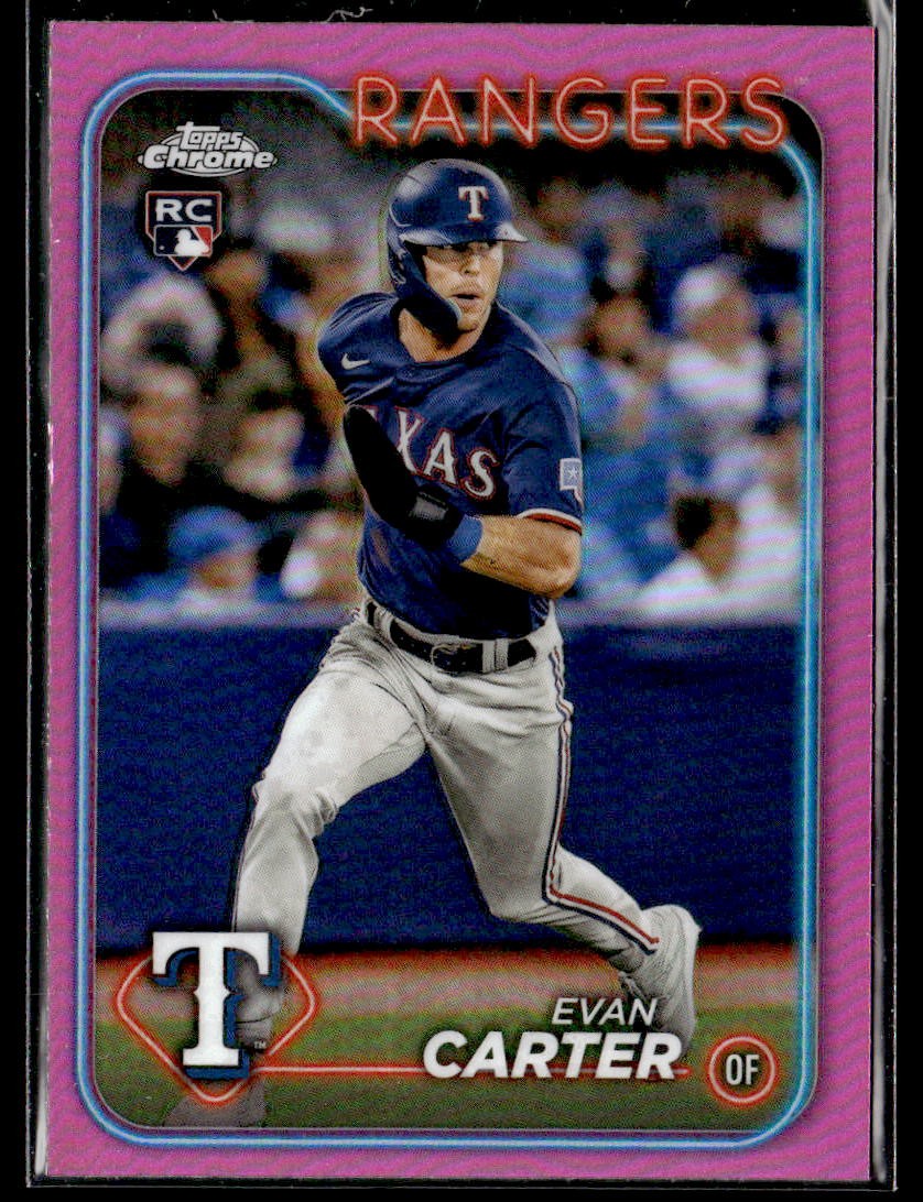 2024 Topps Chrome #136 Evan Carter Pink Refractor Rookie Card RC