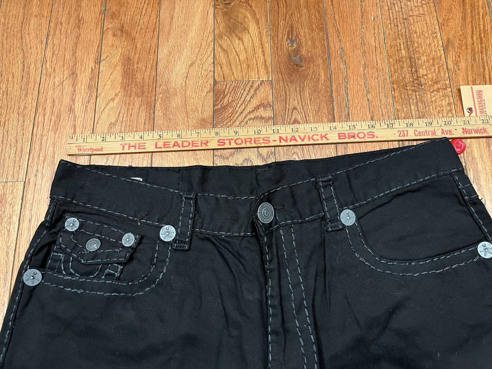 Vintage True Religion Jeans Ricky Super T Black Mens 42 MQ6859L27 Tag Deadstock thumbnail 5