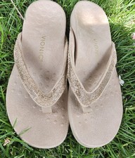 Vionic Dillon Shine Sz 8.5 Champagne Rhinesto...