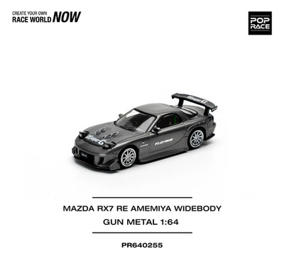 Pop Race Mazda RX7 RE-AMEMIYA Gun Metal 640255 1/64