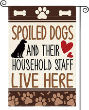 Dog Lover Welcome Garden Flag 12X18 Inch Double Sided Outside, Pet Paw Print Quo
